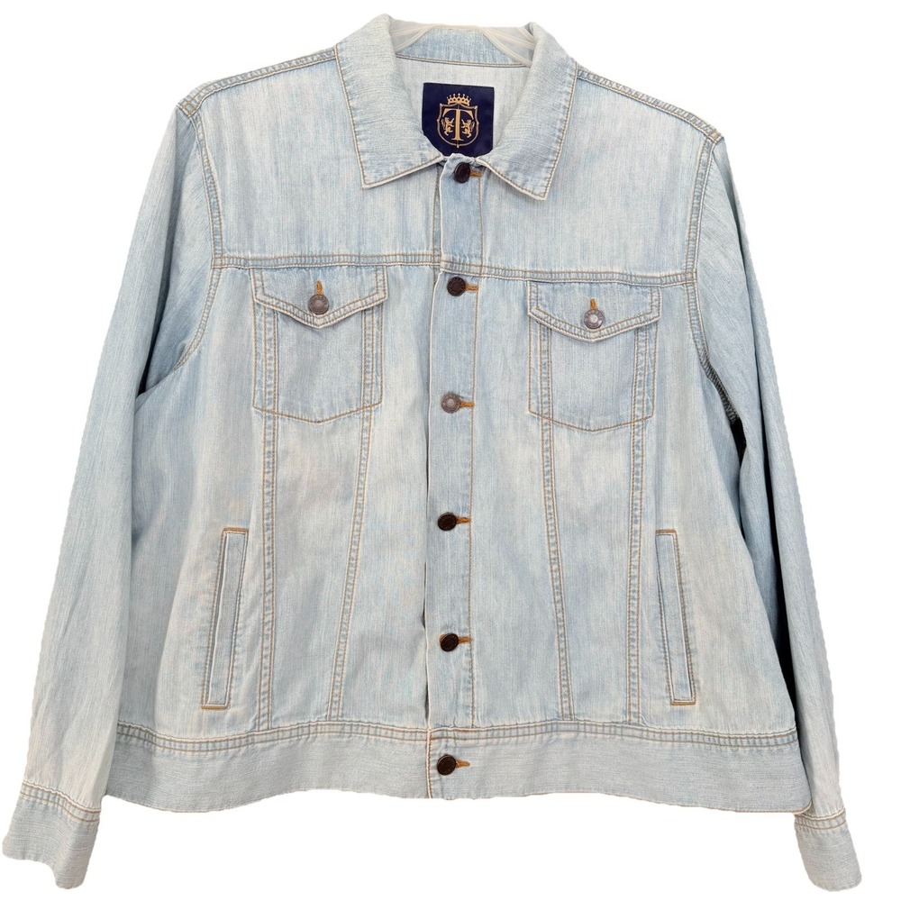 Talbots Denim Trucker Soft Jacket SZ-18W Light Classic Preppy Coastal 100% Cotto